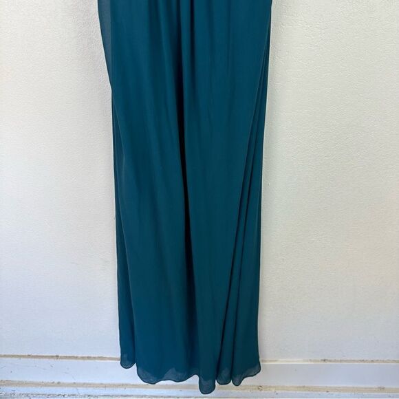 Show Me Your Mumu Teal Maxi Halter Neck Dress Slit Size small - Picture 6 of 10